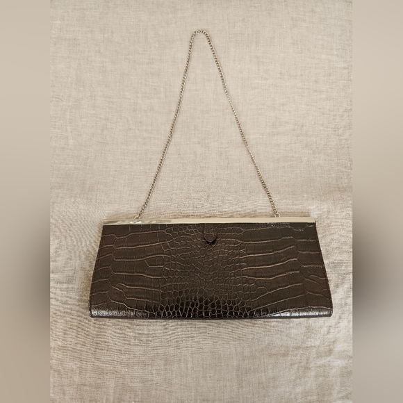 EUC Aldo Croc Embossed Leather Clutch - Picture 4 of 10